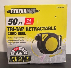 lot 224R image: TR - Performax 50 Foot Tri-Tap Retractable Cord Reel