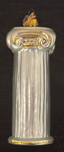 lot 229R image: TR - Glass Ionic Column Ornament with Gold Detailing