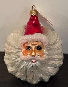 lot 240R image: TR - Christopher Radko Winter Winds Santa Glass Ornament