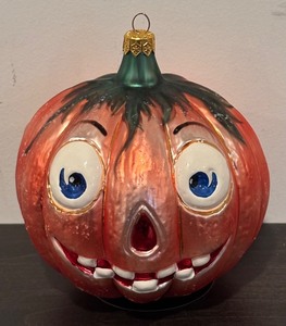 lot 242R image: TR - Christopher Radko Jack-o-Lantern Glass Ornament