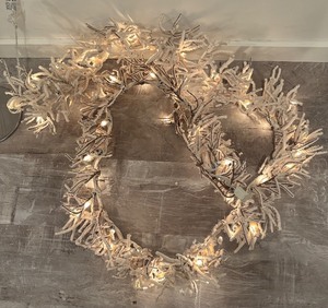 lot 247R image: TR - Festive Light Up 9 Foot Garland with Snow-Tipped Branches
