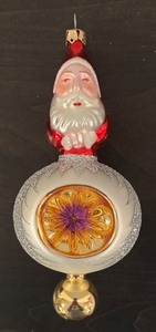 lot 250R image: TR - Christopher Radko Double Sided Santa Glass Ornament