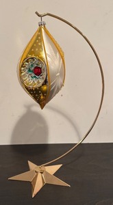 lot 257R image: S - Golden Accented Christmas Ornament with Stand