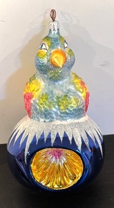 lot 302R image: TR - Christopher Radko Vibrant Parrot Glass Ornament