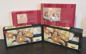 lot 377R image: S - New Smith & Hawken Orchid String Lights, Crystal Orb Garland, and Scatter Crystals Decor Set