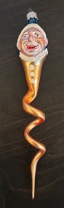 lot 388R image: TR - Christopher Radko Clown Snake Glass Ornament