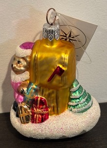 lot 403R image: FR - Christopher Radko Bear Mail Glass Ornament