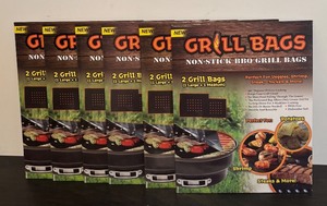 lot 444R image: S - Lot of 6 Tekno Nonstick BBQ Grill Bags 2-Packs