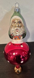 lot 446R image: Fr - Festive Santa Claus Glass Holiday Ornament