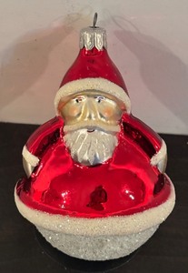 lot 450R image: FR - Christopher Radko 4 Roly-Poly Santa Claus Ornament