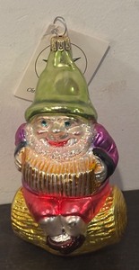 lot 493R image: FR - Christopher Radko Accordion Elf Glass Ornament
