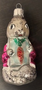 lot 535R image: FR - Christopher Radko Shy Rabbit Glass Ornament