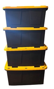 lot 537R image: BS - Set of 4 Greenmade 27 Gallon Stackable Storage Totes