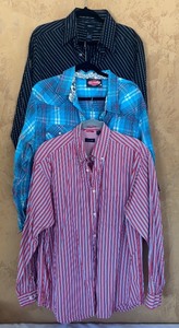 lot 669R image: MBC - Set of 3 Mens Size Large Long Sleeve Shirts by Izod, Mambo and Claiborne