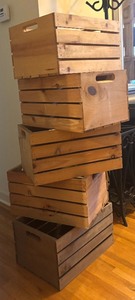 lot 676R image: T - Set of 5 Wooden Storage Crates