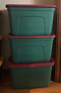 lot 678R image: BS - Set of 3 Style Selections Storage Totes with Lids