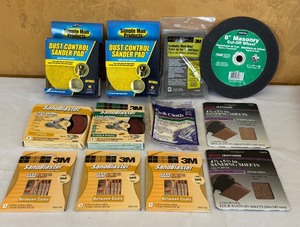 lot 689R image: MB - Collection of Sanding Pads, Discs, Sheets, and Masonry Cut-Off Wheel