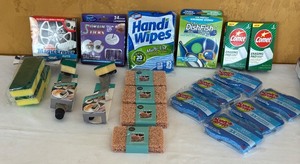 lot 697R image: MB - Large Lot of Assorted Cleaning Supplies and Sponges