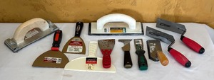 lot 713R image: MBC - Drywall Tool Set Including Joint Knives, Putty Knives, Floats and Sanders