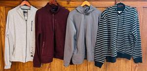 lot 48C image: MB - Set of 4 Mens Full-Zip Sweatshirts and Hoodies Size Large - UFC, Lucky Brand, Kirkland, Amazon Essentials