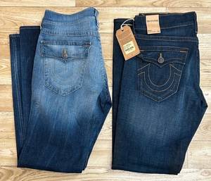 lot 49C image: MB - Pair of True Religion Mens Jeans Size 33 - Billy Bootcut and Ricky Straight