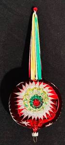 lot 321C image: TR - Vintage 11-Inch Glass Reflector Christmas Tree Topper Ornament