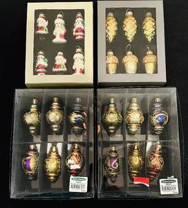 lot 328C image: S - Set of 24 Vintage Glass Christmas Ornaments, 3 Inch Assorted Designs