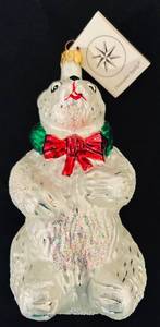 lot 329C image: TR - Christopher Radko Glass Polar Bear Ornament with Tag