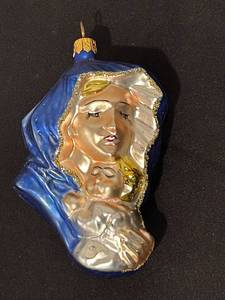 lot 332C image: TR - Christopher Radko Glass Madonna and Child Holiday Ornament