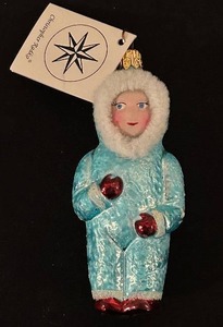 lot 421C image: FR - Christopher Radko Hand Blown Glass Ornament Ski Baby