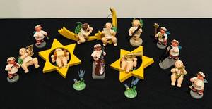 lot 422C image: S - Set of 14 Wendt & Kuhn Wooden Angel Figurines and Birds