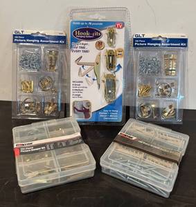 lot 816R image: LL  - Lot of Picture Hanging Assortment Kits and Hook-Its Hanging System