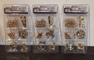 lot 821R image: LL  - Lot of 5 Picture Hanging Kits and Anchor Set by GLT, Sontax and Bulldog