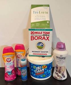 lot 855R image: LL  - Laundry Helpers Lot with Scent Boosters, Detergent, Stain Removers, and Borax