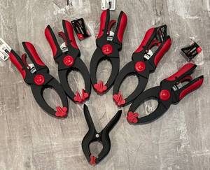 lot 867R image: LL  - Set of 5 Tool Shop 3-Inch Ratcheting Clamps and 1 Spring Clamp
