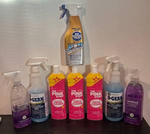 lot 868R image: LL  - Collection of 8 Cleaning Products Including All-Purpose Cleaners, Cream Cleaners and Disinfectant Sprays