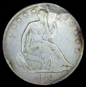 lot 27 image: 1842-O Seated Liberty Half Dollar, Slightly Better Date