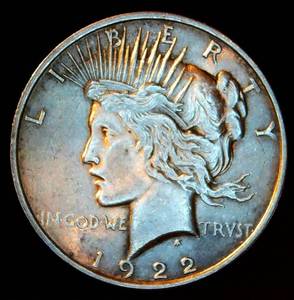 lot 34 image: AU 1922 Peace Dollar, Exceptional Original Patina