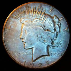 lot 35 image: Key Date 1927-P Peace Dollar, XF, Original Surfaces
