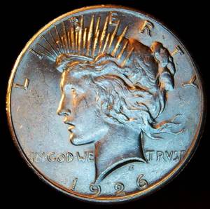 lot 36 image: AU 1926 Peace Dollar, Original Surfaces wnear Full Luster