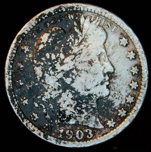 lot 47 image: 1903 Barber Quarter, VG, details