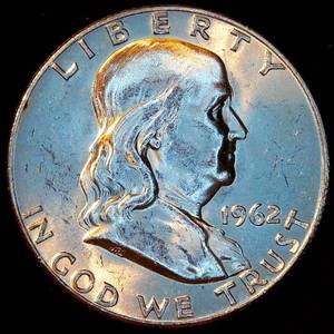 lot 62 image: Uncirculated, 1962-D Franklin Half Dollar, Original Surfaces wFull Luster