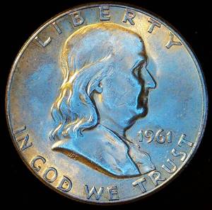 lot 61 image: AUBU 1961 Franklin Half Dollar, Original Surfaces wnear Full Luster