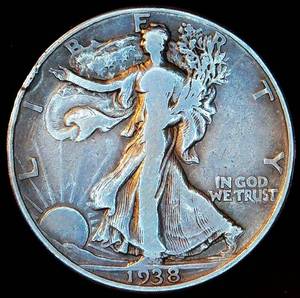 lot 65 image: Key Date 1938-D Walking Liberty Half Dollar, VGF