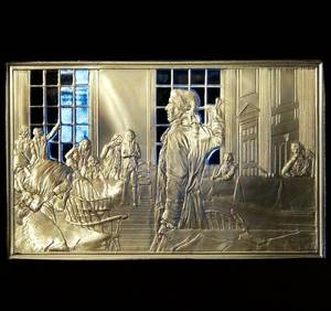 lot 74 image: 1977 Sterling Silver Commemorative Ingot #44, Bicentennial Council of 13 Original States 1.85oz