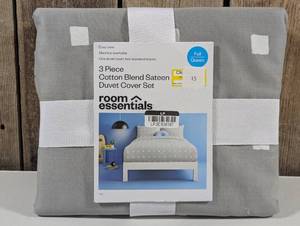 Room Essentials - Cotton Blend Sateen Duvet Cover and Sham Set