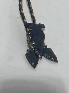 lot 71 image: Native American Arrowhead Pendant on Braided Cord