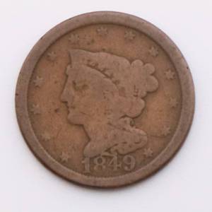 lot 9 image: 1849 US Half Cent (Large Date)