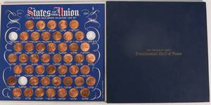lot 72 image: Lot of Bronze State Collectors Coins & Presidential Hall of Fame Coins