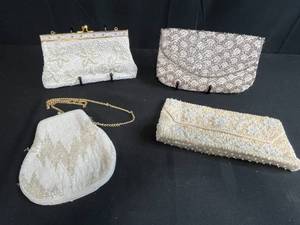 lot 93 image: Set of 4 Vintage Beaded Evening Clutch Purses Made in Japan